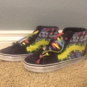 Vans high 8.5 tie-dye like new!